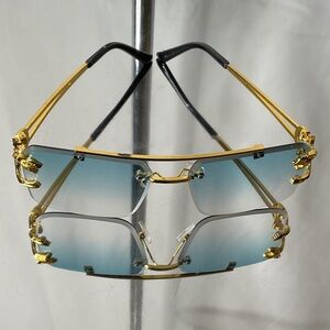 Gold and Blue Gradient Lion Sunglasses